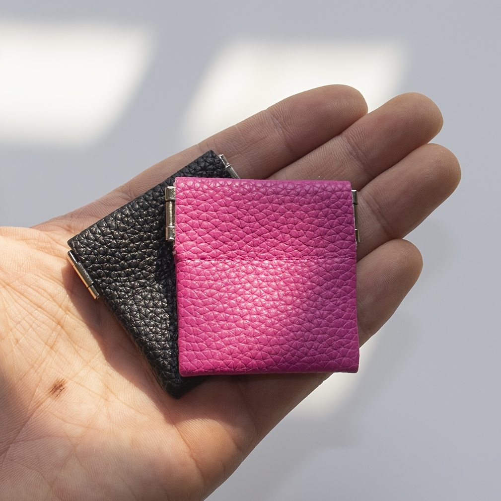 TEMU Confezione Portamonete Mini in PU, Pochette Compatta e Portatile per Gioielli da Donna, Organizzatore per Cavi e Cavi Auricolari