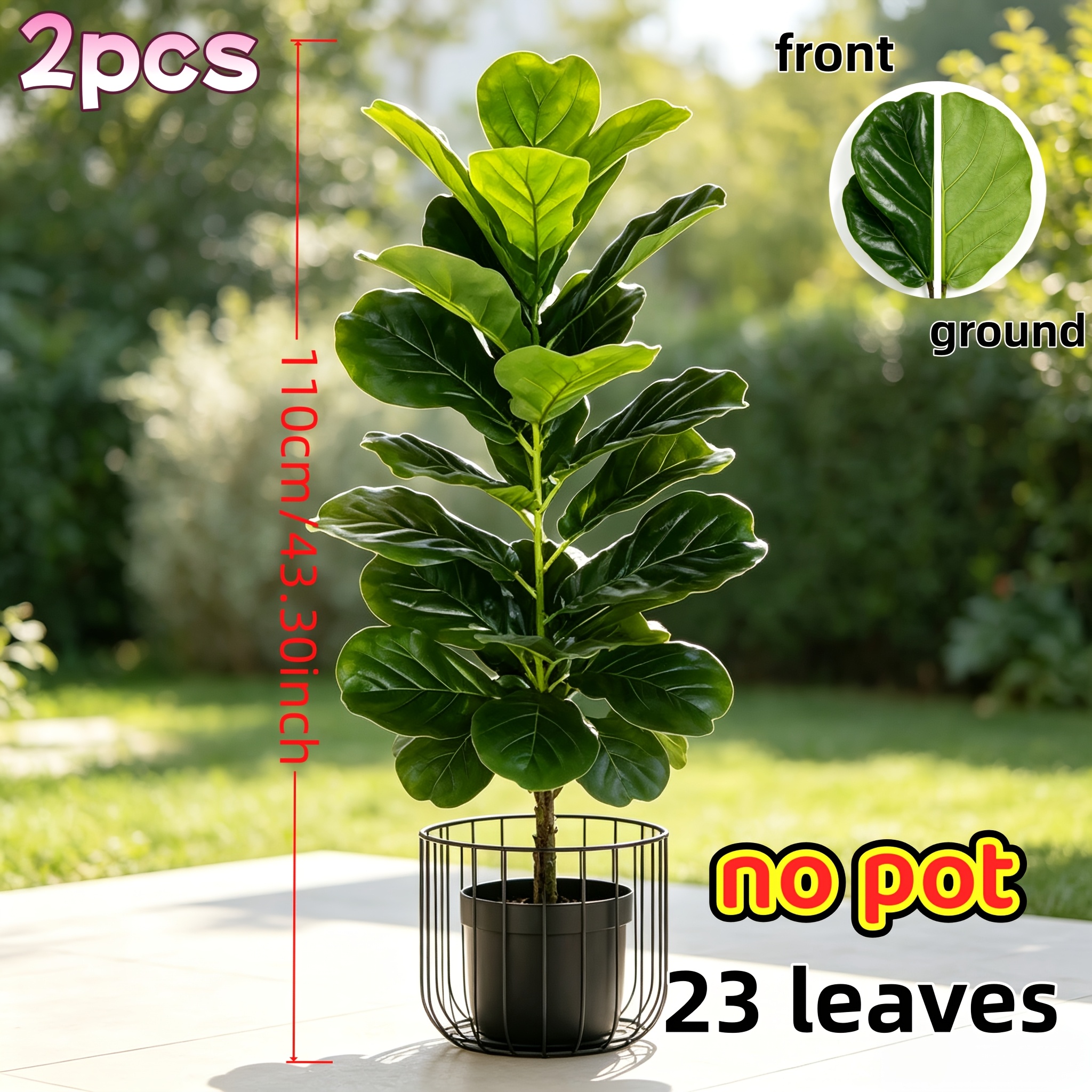 TEMU 2pcs - Extra Large Artificial Christmas Tree Set, 23pcs Leaves Dense Realistic Fake Tree, Maintenance-free Evergreen Plant, Suitable For Office,