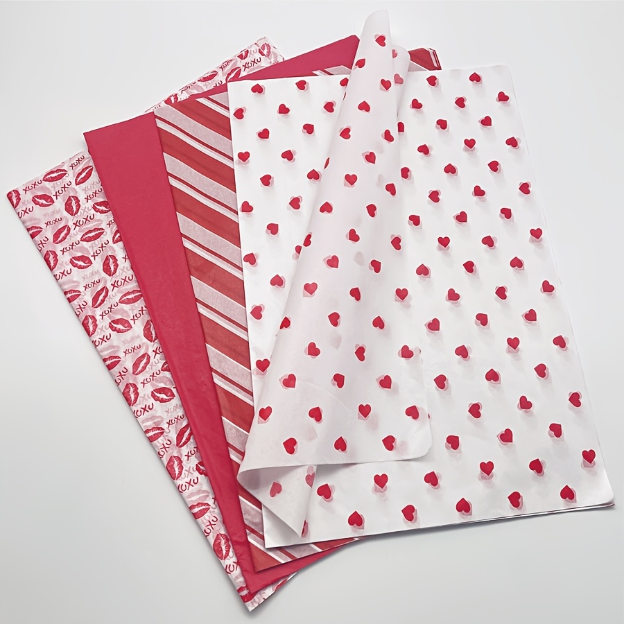 

40 Feuilles d'Emballage de Saint-Valentin - d'Emballage Rouge Cœur et Abeille pour DIY Crafts, Anniversaire, Mariage, Douche Nuptiale, Fournitures de Fête - d'Emballage 20x14 Pouces