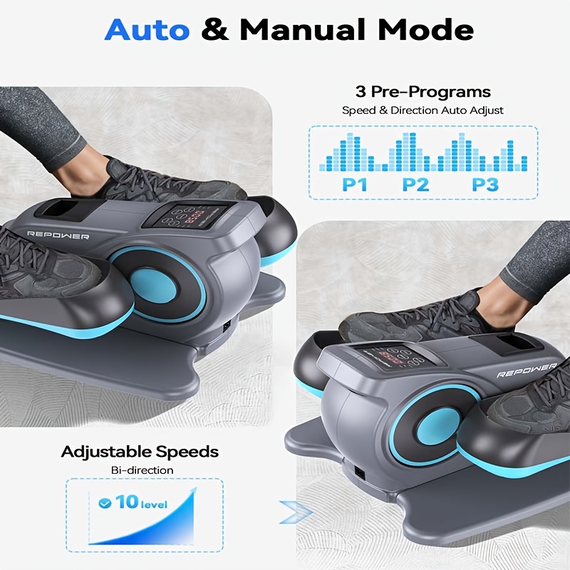 Under Desk Elliptical Electric Exercise Machine - Fully Assembled Seated Pedal Exerciser with Remote Control, 10 Adjustable Speeds, Non-Slip Pedals & Hydraulic Resistance - USB-Powered Compact Design for Seniors, Home Office Gym - Ideal Christmas/Thanksgiving Gifts for Men & Women, Senior Fitness Equipment, Sleek Modern Look, Sturdy Construction, Without Battery
