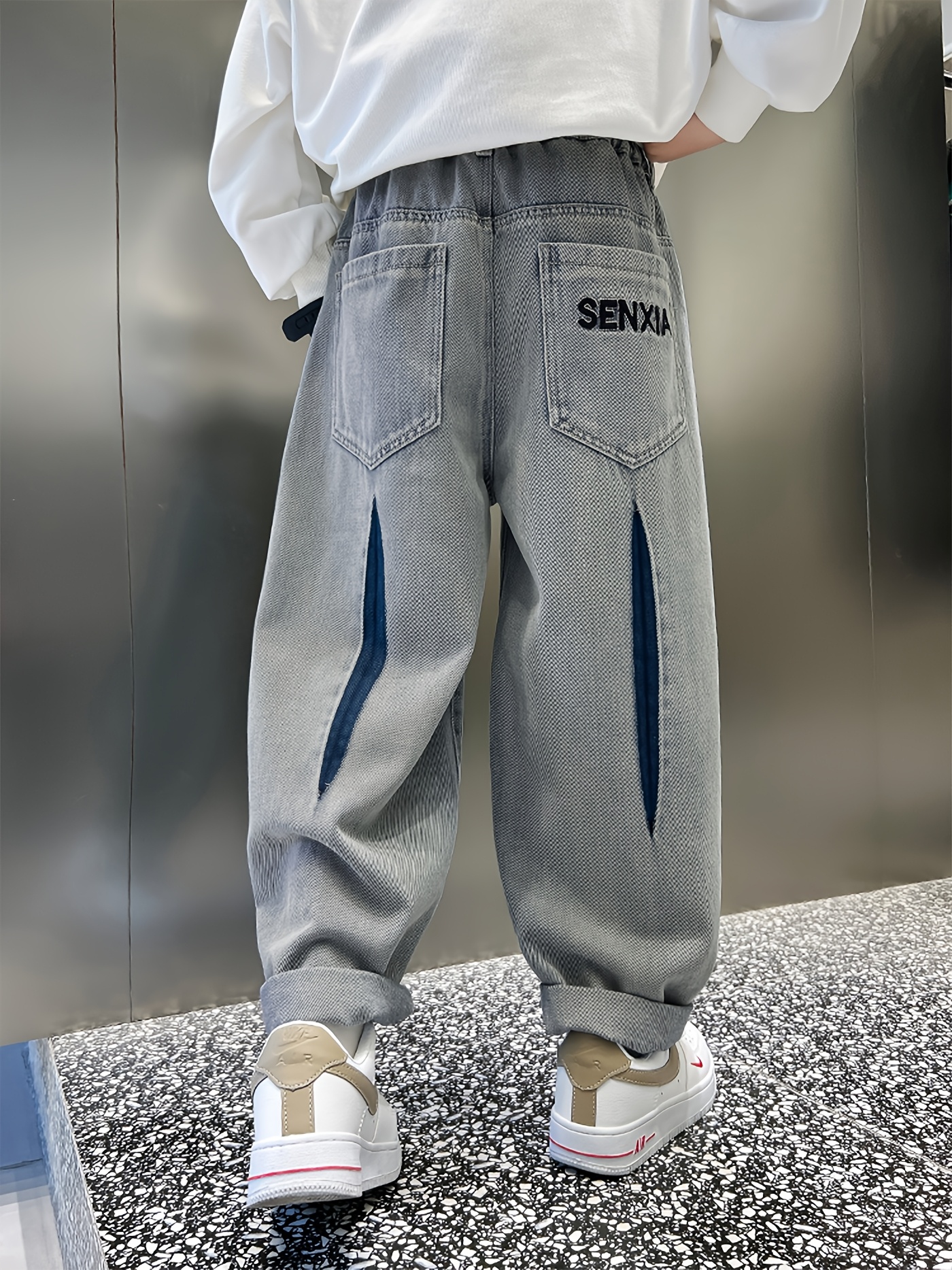 Jungen Jeans Baggy Hose Gerades Bein - Lockere Streetwear Freizeithose Baumwolle