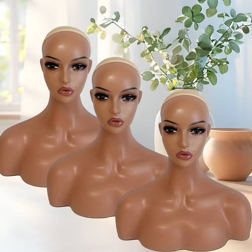 wholesale 3pcs mannequin heads for wigs cap dispaly model heads with bust