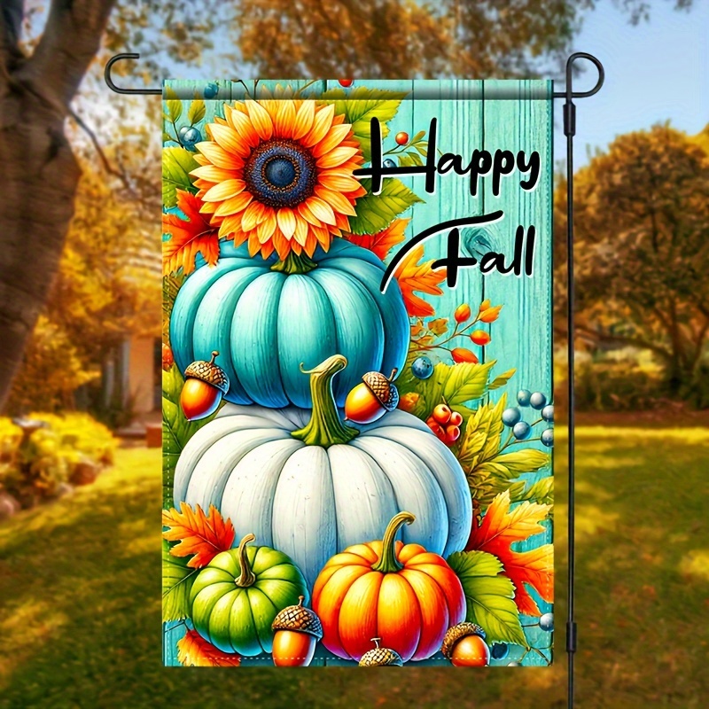 

Charming Fall Garden Flag - Pumpkin, Sunflower & Maple Leaf Design | Perfect For Outdoor Decor In Yard, Lawn, Porch | Durable Polyester, No Flagpole Needed | 17.72x11.8 Inches