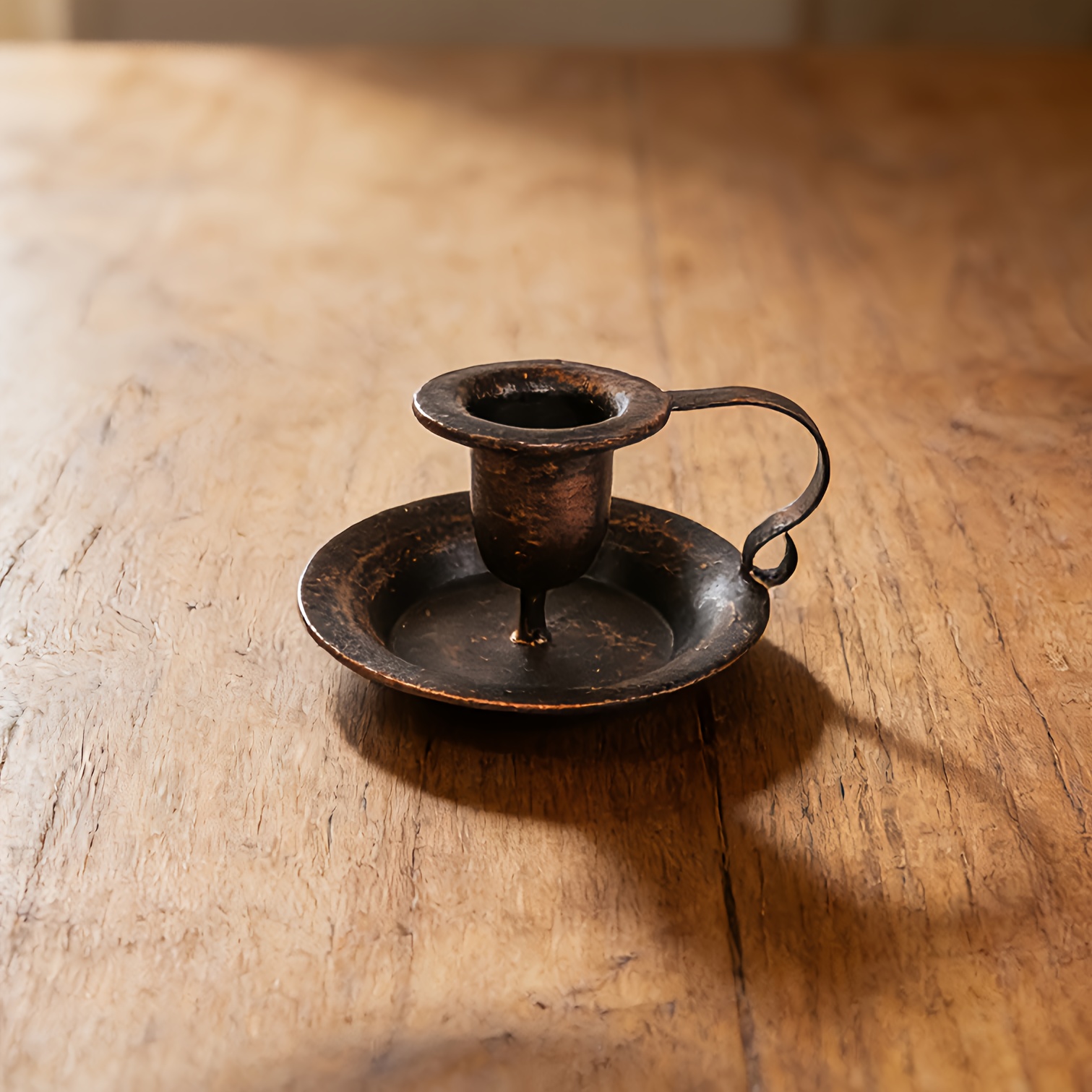 Candlestick, Metal, Black, Retro