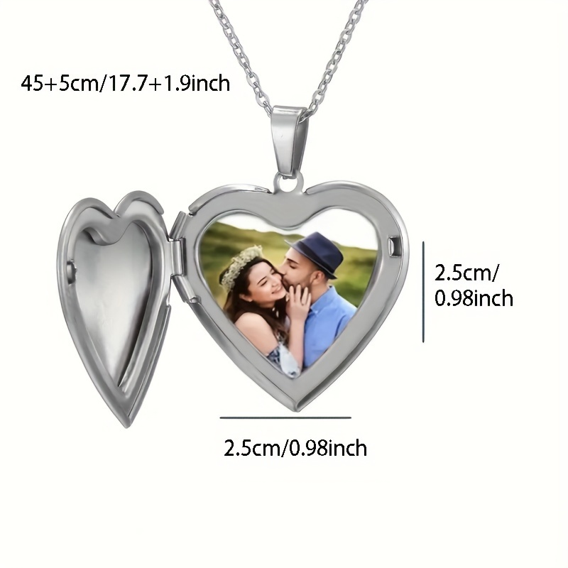 Customized Women's Box Necklace with Engraved Heart Pendant