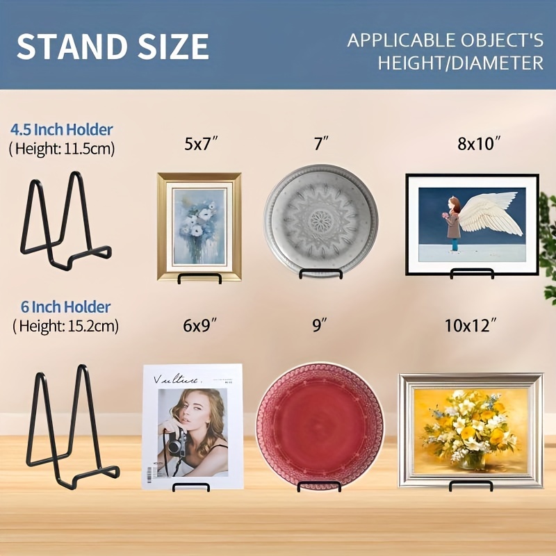 15.24cm Metal Plate Easel Display Stand, Tabletop Picture Holder