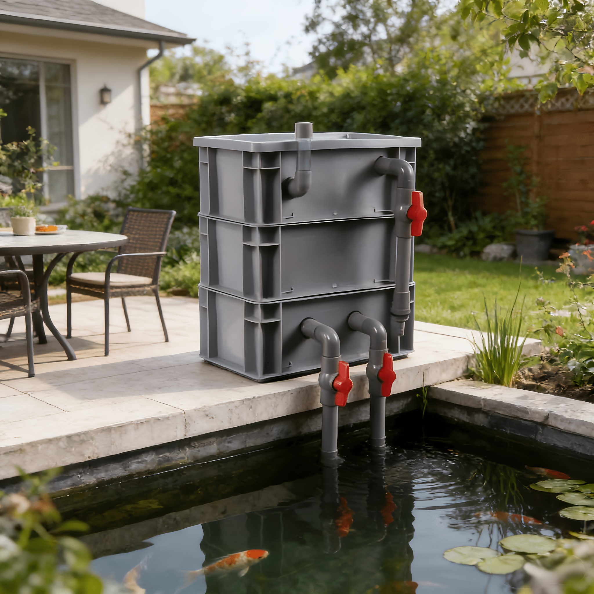 TEMU Boîtier de filtre pour aquarium et bassin, système de circulation d'eau extérieur, boîtier de filtre non électrique ( filtrant inclus)