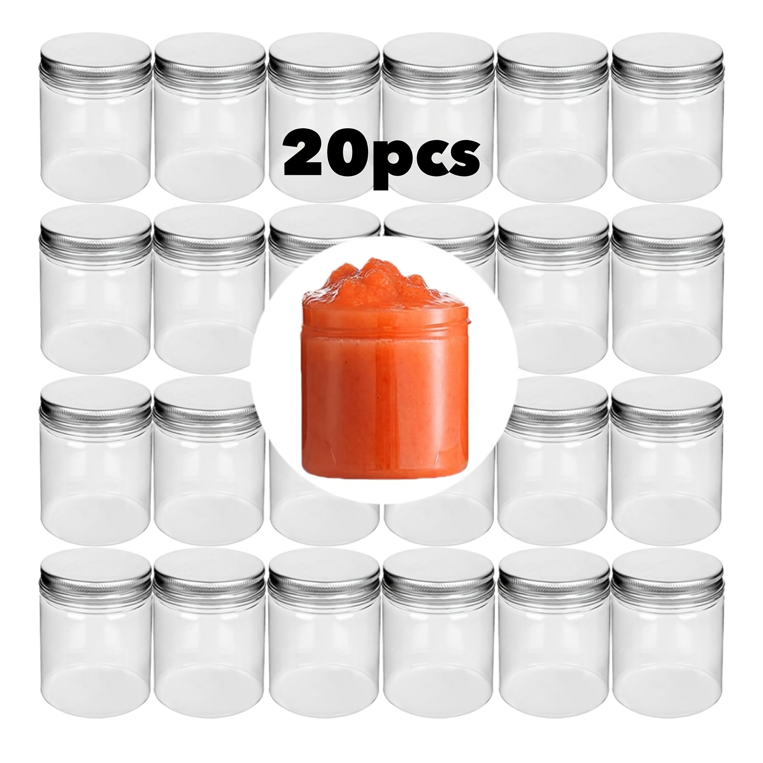 20pcs 4oz (. 110g) Small Plastic Jars With Lids, Food Storage Containers, Refillable Empty Containers For Dried Fruits, Nuts, Honey, And Spice Storage