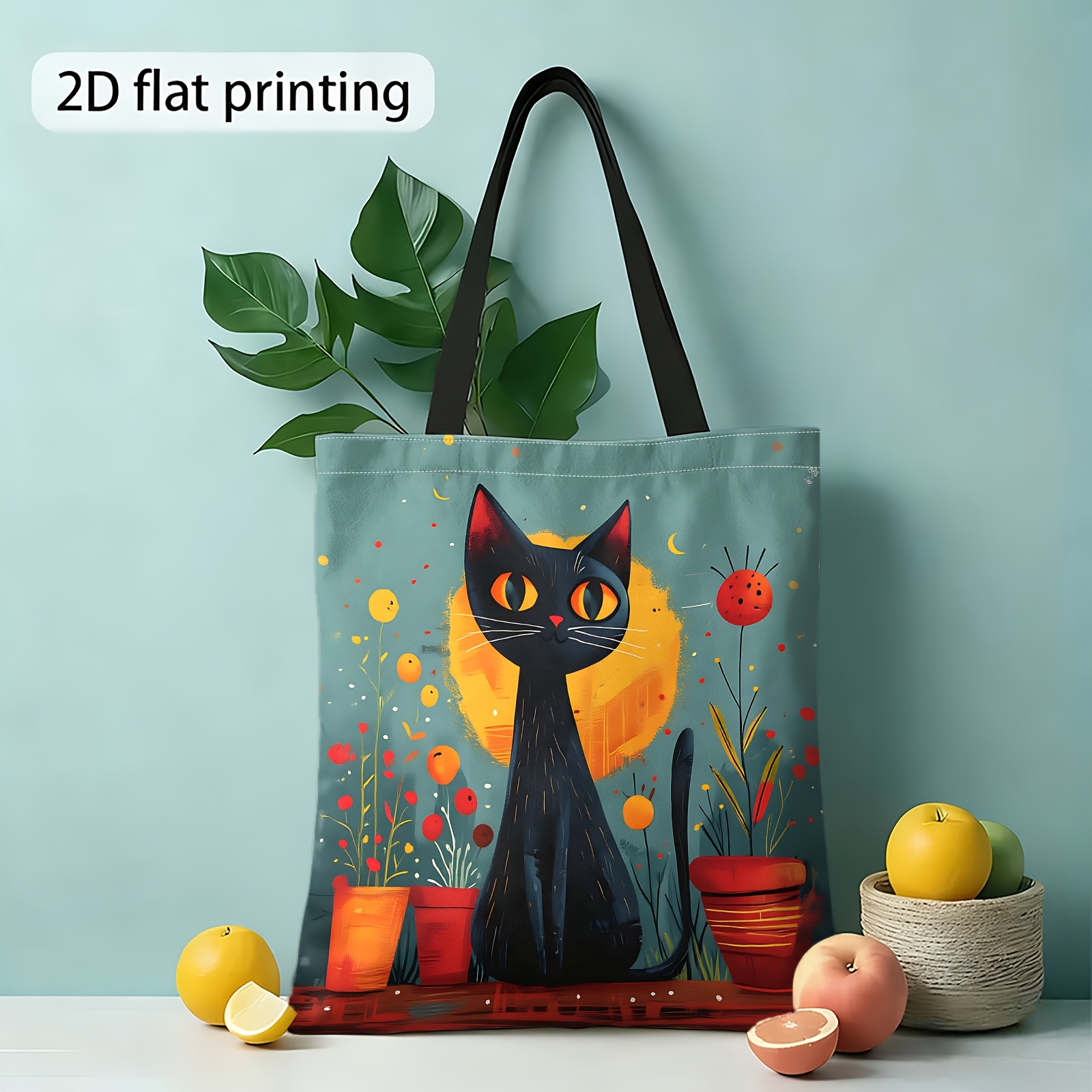 TEMU Borsa tote da 1 pezzo con stampa 2D fronte-retro, Giardino , Borsa per riutilizzabile, Borsa a spalla e borsa tote da donna