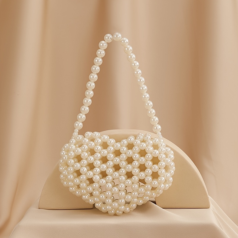 elegant handmade heart shaped pearl bag - Temu elegant handmade heart shaped pearl bag - Temu