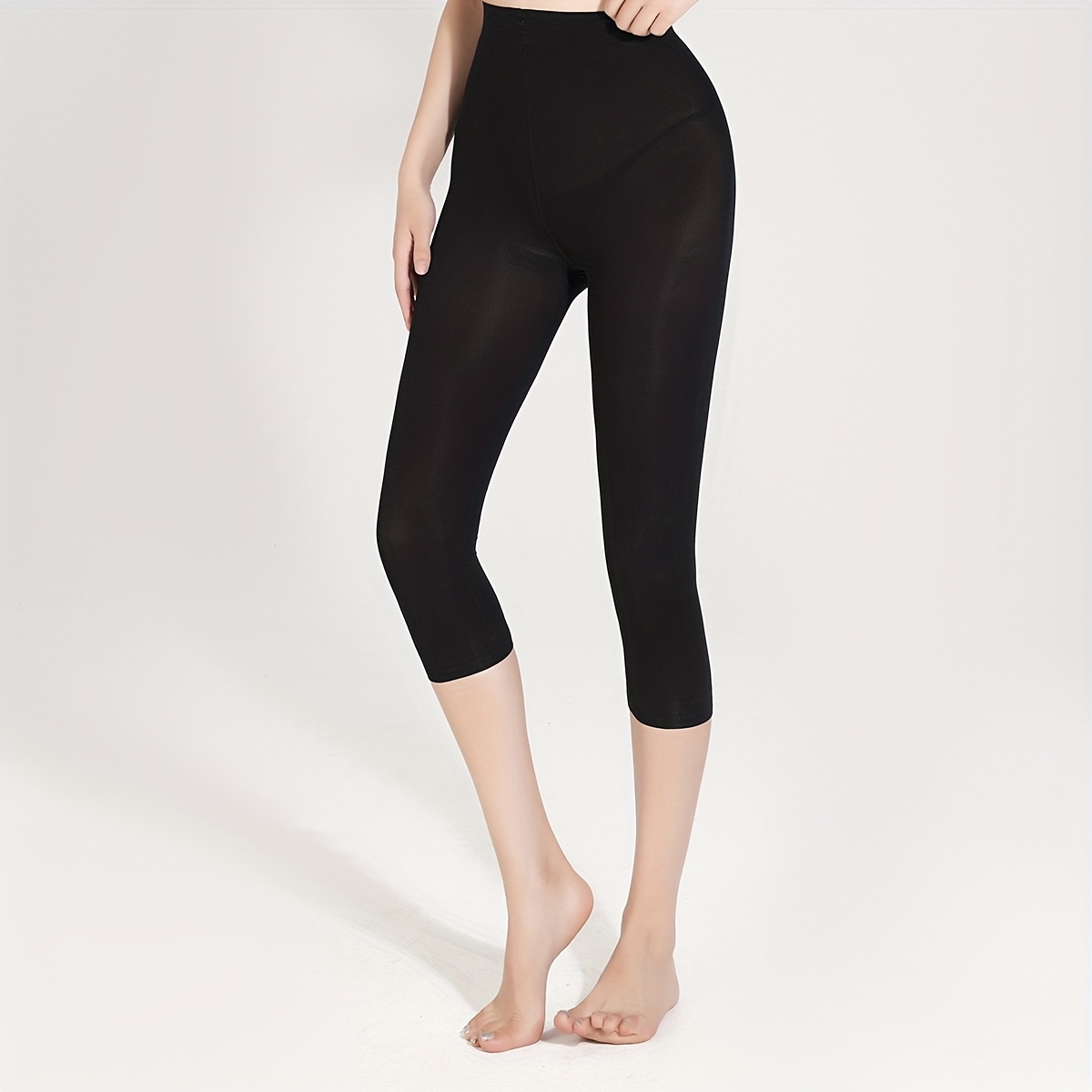 Image of 1 Pair Women's Casual Fashion 7-inch Pantyhose, Suitable For Fitness, Sports, Running, High Elasticity, Soft And Comfortable Leggings, Indoor Exercise, Stretching, Outdoor Shopping, And Walking