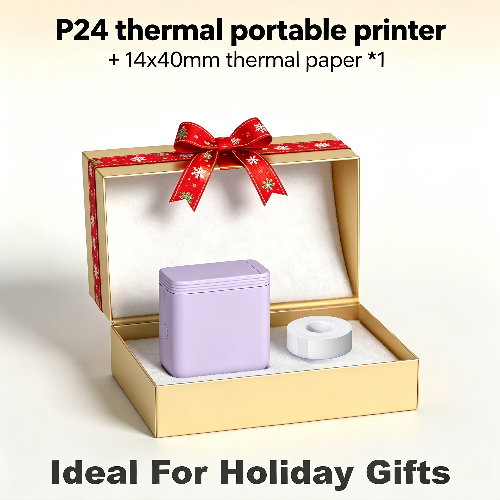 Image of Ideal Holiday Gift P24 Mini Sticker Label Printer, Inkless Wireless Label Maker With App Templates, 203dpi Portable Thermal Printer For Home Storage, Kitchen Jars, Gift Boxes & Household Organization