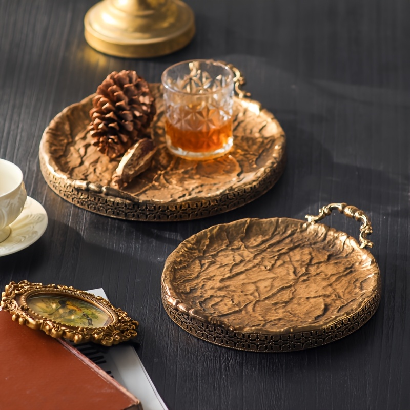 Light Luxury, Creative Texture, High-end Desktop Decorative Tray, Practical Tray for Hotels and Guesthouses, Decorative Tray for Dining Tables and Coffee Tables, 2pcs Set of High-end Decorative Trays, Non-Food Contact