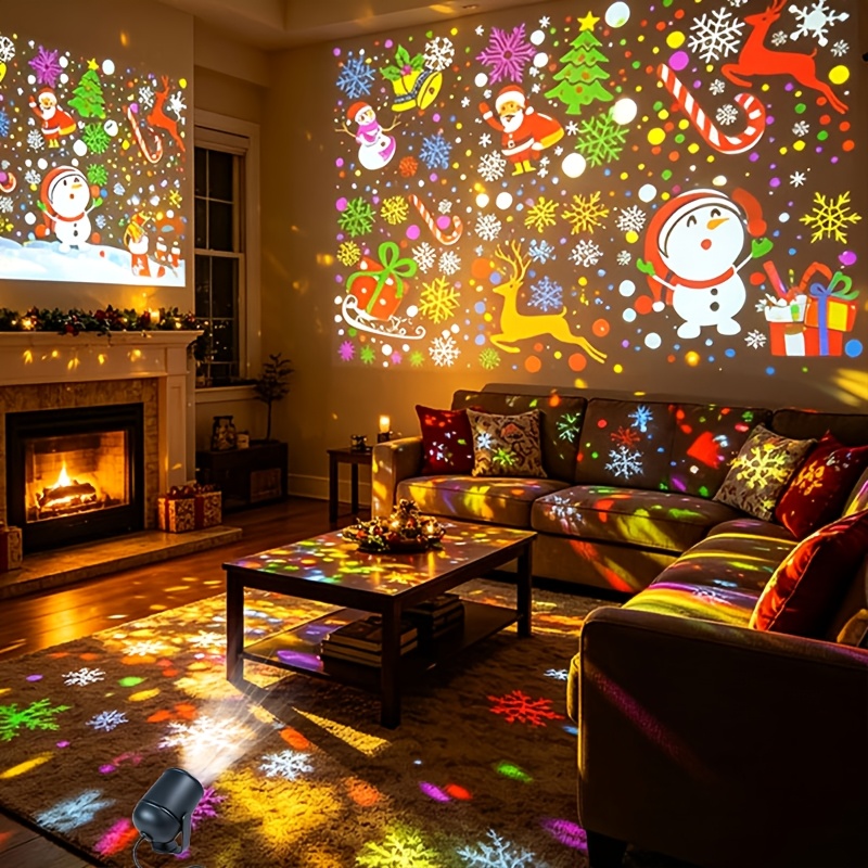TEMU Indoor Seasonal Lighting Equipment, Usb Volcano Projection Lights, Dynamic Snowflake And Christmas , High-end Christmas Gifts.