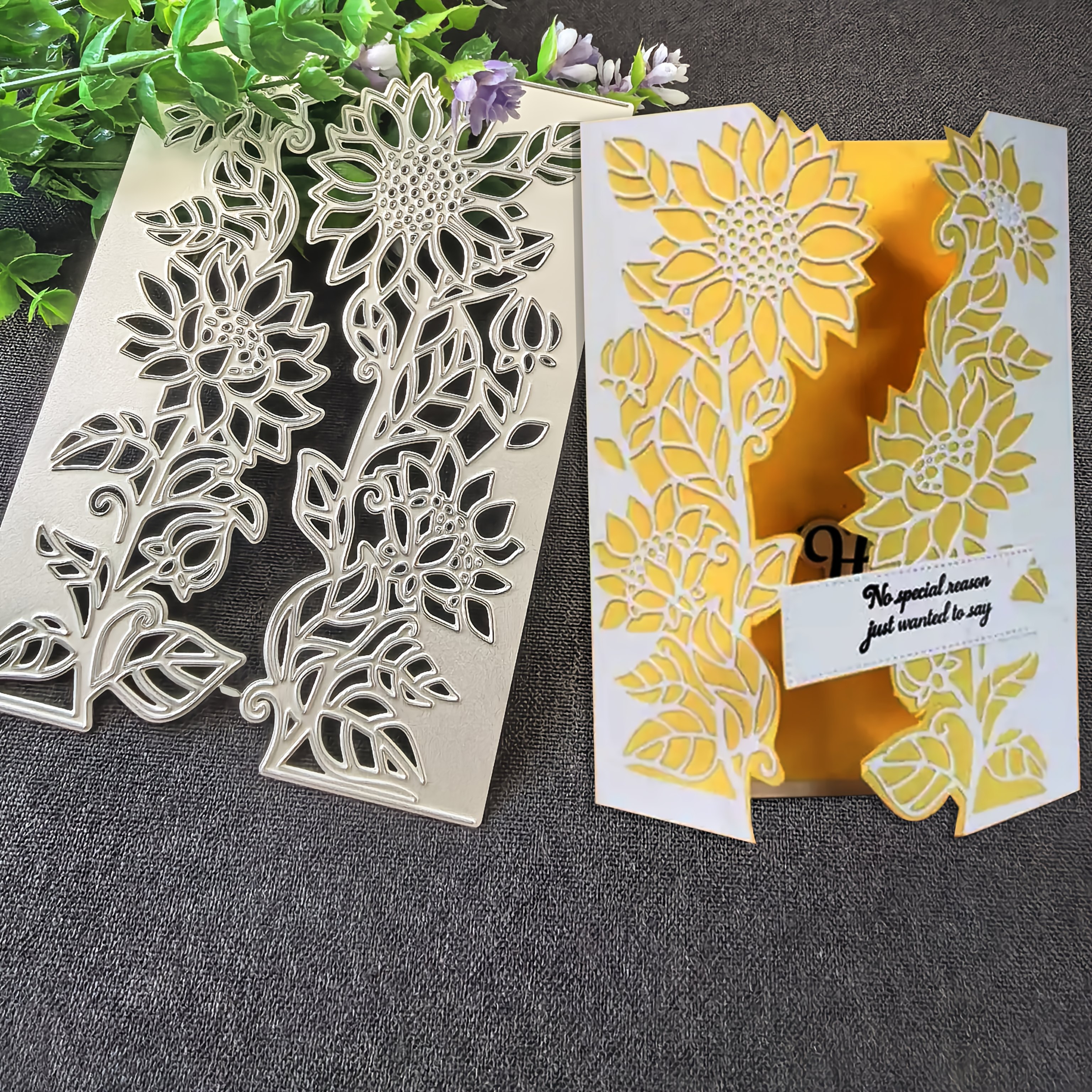 TEMU 1pc Metal Cutting Dies For Sunflower Greeting Cards, Perfect For Scrapbooking And Embossing. Ideal For Stencils For Greeting Cards, Suitable For