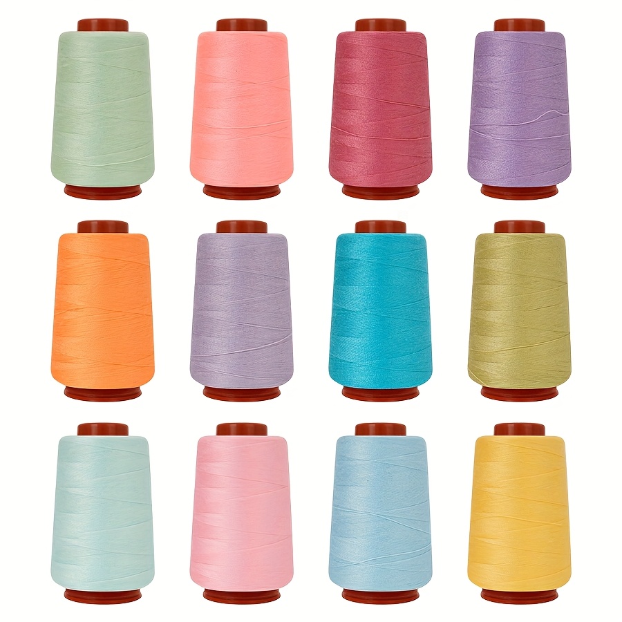 TEMU 12pcs 800-yard Polyester Sewing Thread, Assorted Colors, Sewing Machine Thread
