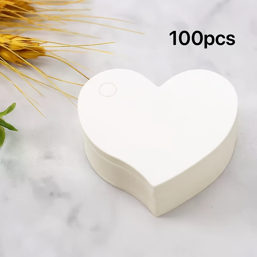 TEMU 100 Sheets/pack Retro Paper Blank Labels, 2 Styles Of Heart-shaped Tags, 1.77x1.5 Inches, Double-sided Design, For Handmade And Packaged Gift