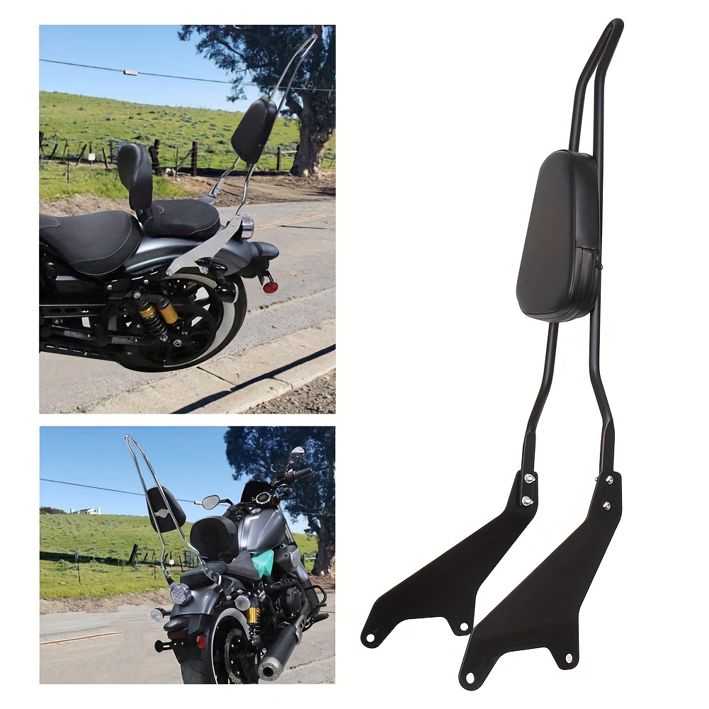 Universal Motorcycle Sissy Bar Backrest Pad – Synthetic Leather, 8.5x6.5 Inches, Fits Harley, Yamaha, Suzuki