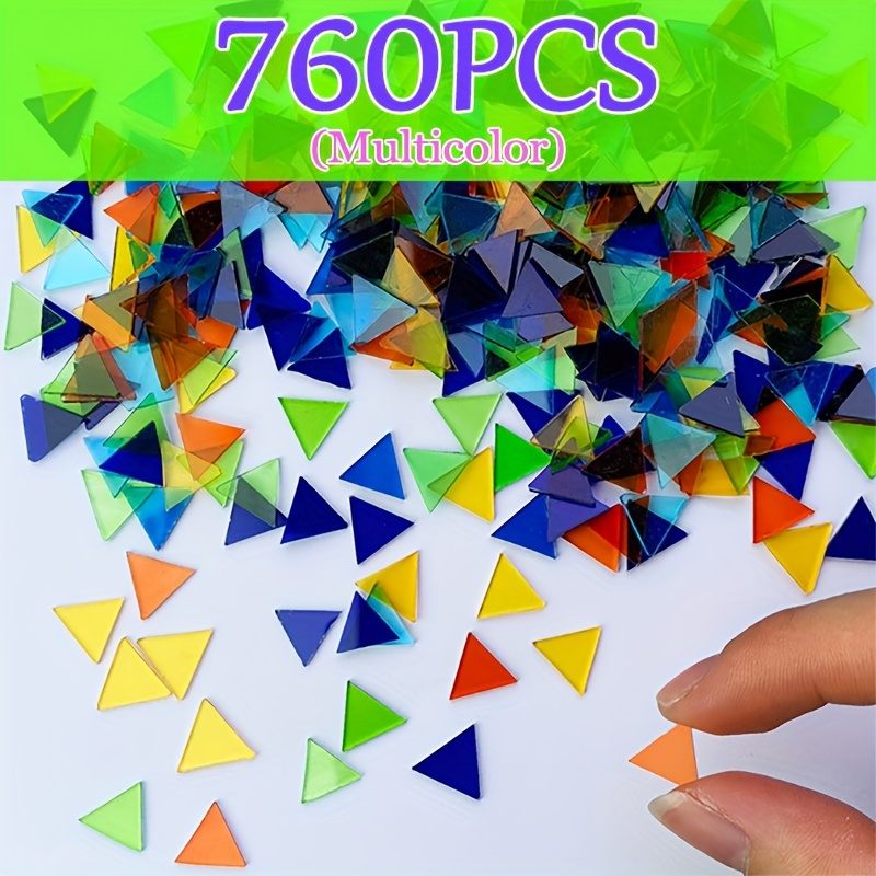 E-shop 130/380/760 Stück Dreieckiges Hochtransparentes Glasmosaik, DIY Bastelmaterialien