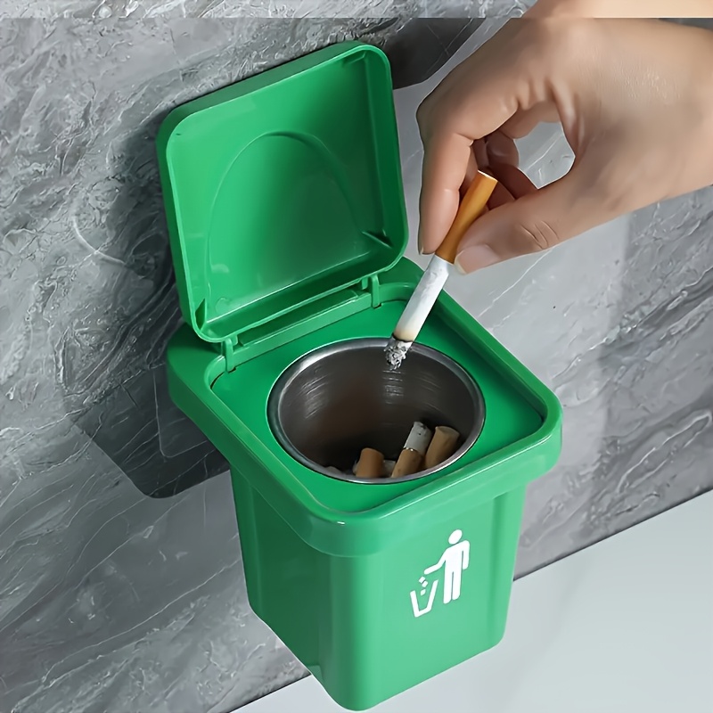 1 bucată Cutie de depozitare creativă, Coș de gunoi, Scrumieră pentru uz casnic cu capac, Stil suspendat pentru sufragerie, toaletă și baie, Design cu pâlnie adâncită pentru capacitate sporită, Cutie de depozitare cu instalare fără găurire