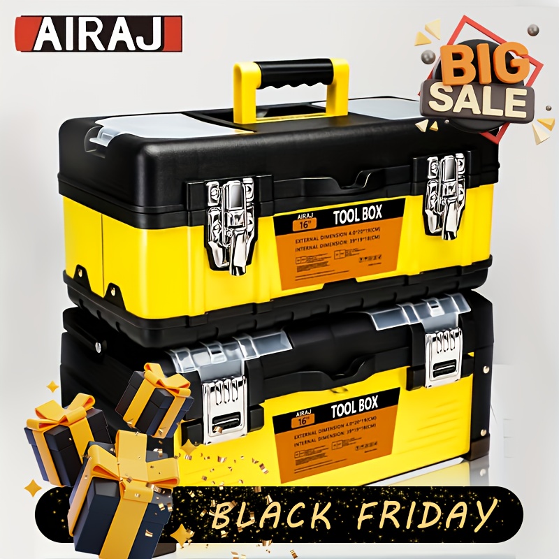 

Airaj Thickened Iron Toolbox, Large, Medium, And Small Household Hardware Iron Tool Box, , Portable Storage