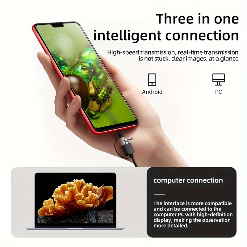 Cámara de Microscopio Digital de Píxeles 1600X 200W/30W, Aumento, 3-en-1/USB, para Observación de Insectos, Plantas, Pruebas Industriales, Detección de Placas de Circuito y Pruebas de Tejidos