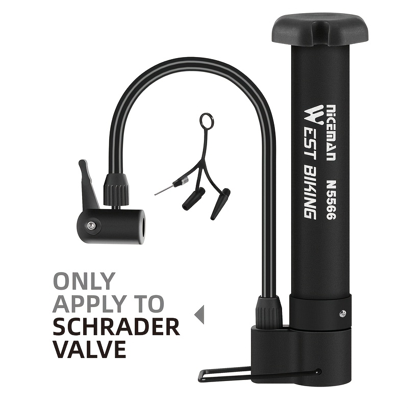 Image of West Biking Bike Pump, Mini Bicycle Pump Portable Bike Floor Pump Floor Bicycle Air Pump Bike Tire Pump, Extra Valve And Gas Needle For