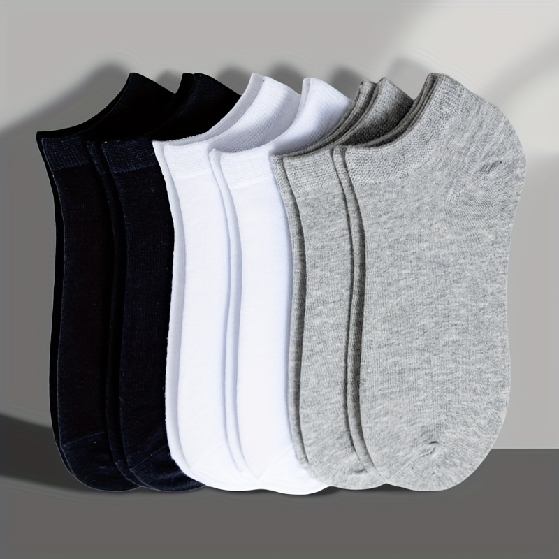 

5/10/15 Pairs Versatile Solid Color Ankle Socks, Comfy & Breathable Short Socks, Women's Stockings & Hosiery