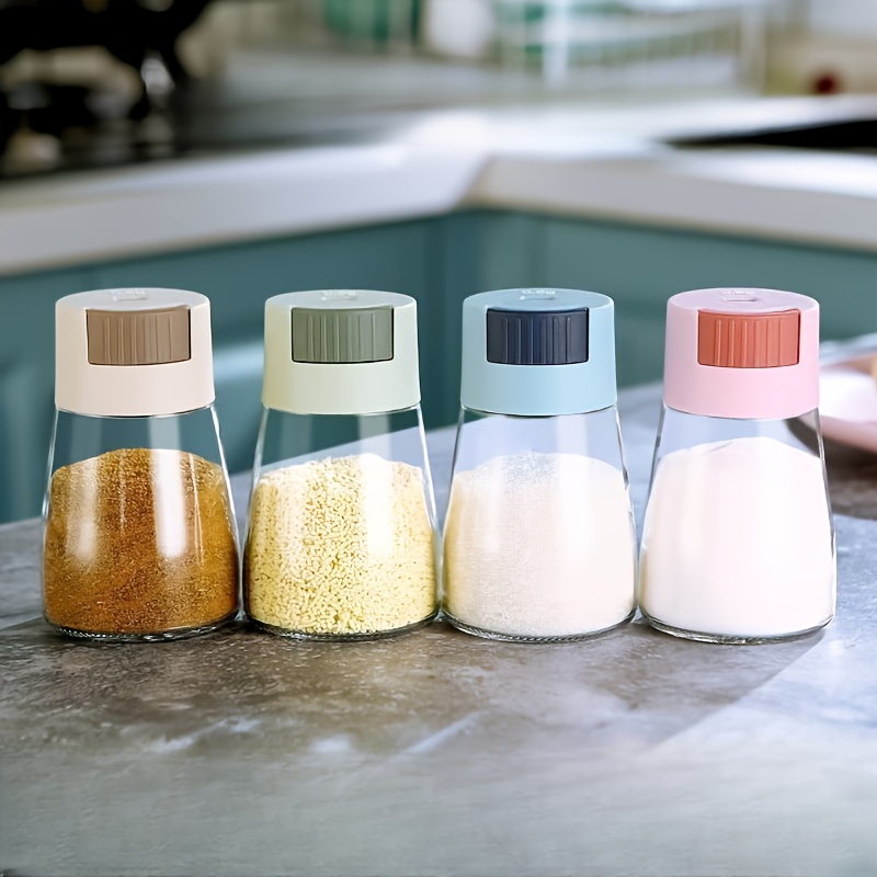 TEMU 4pcs Set Pressure Type 0.5g - Jar - Flavor Jar - Powder Spice Bottle - Precision Measuring Flavor Jar - Suitable For Furniture Kitchen Storage