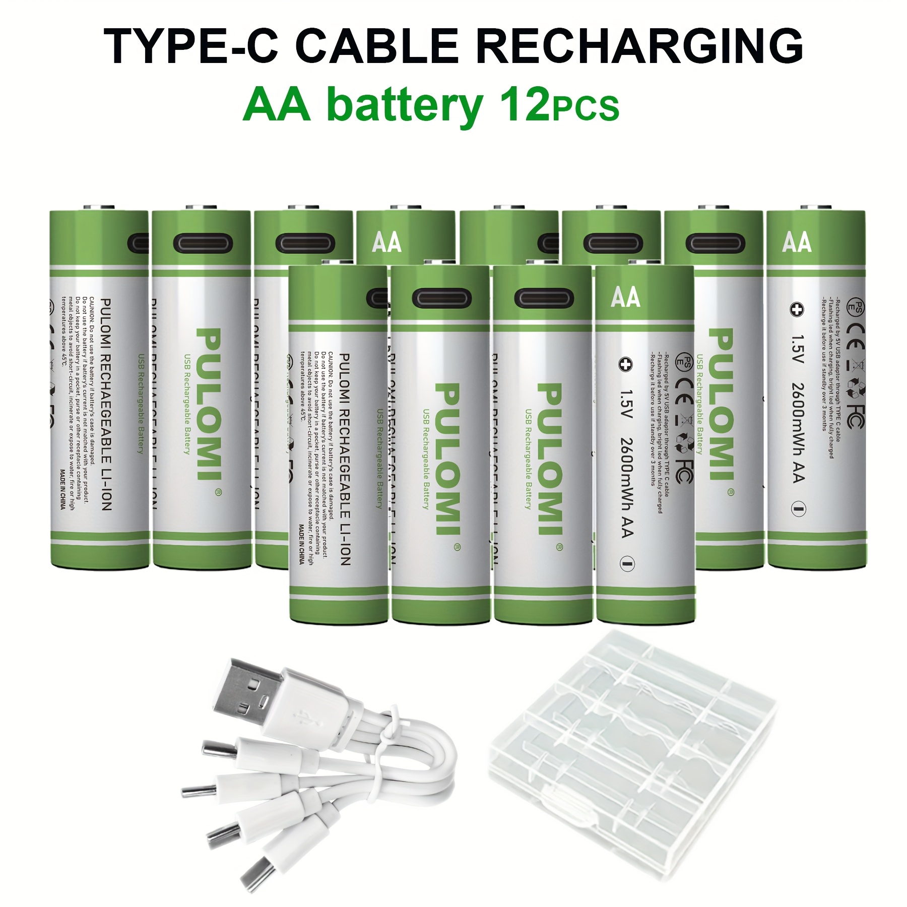 E-shop Set mit -Batterien, mit ultralanger, wiederaufladbare Lithium-Ionen-Technologie, mit einer hohen Kapazität von 1,5 V 1733 mAh 2600 mWh. Diese