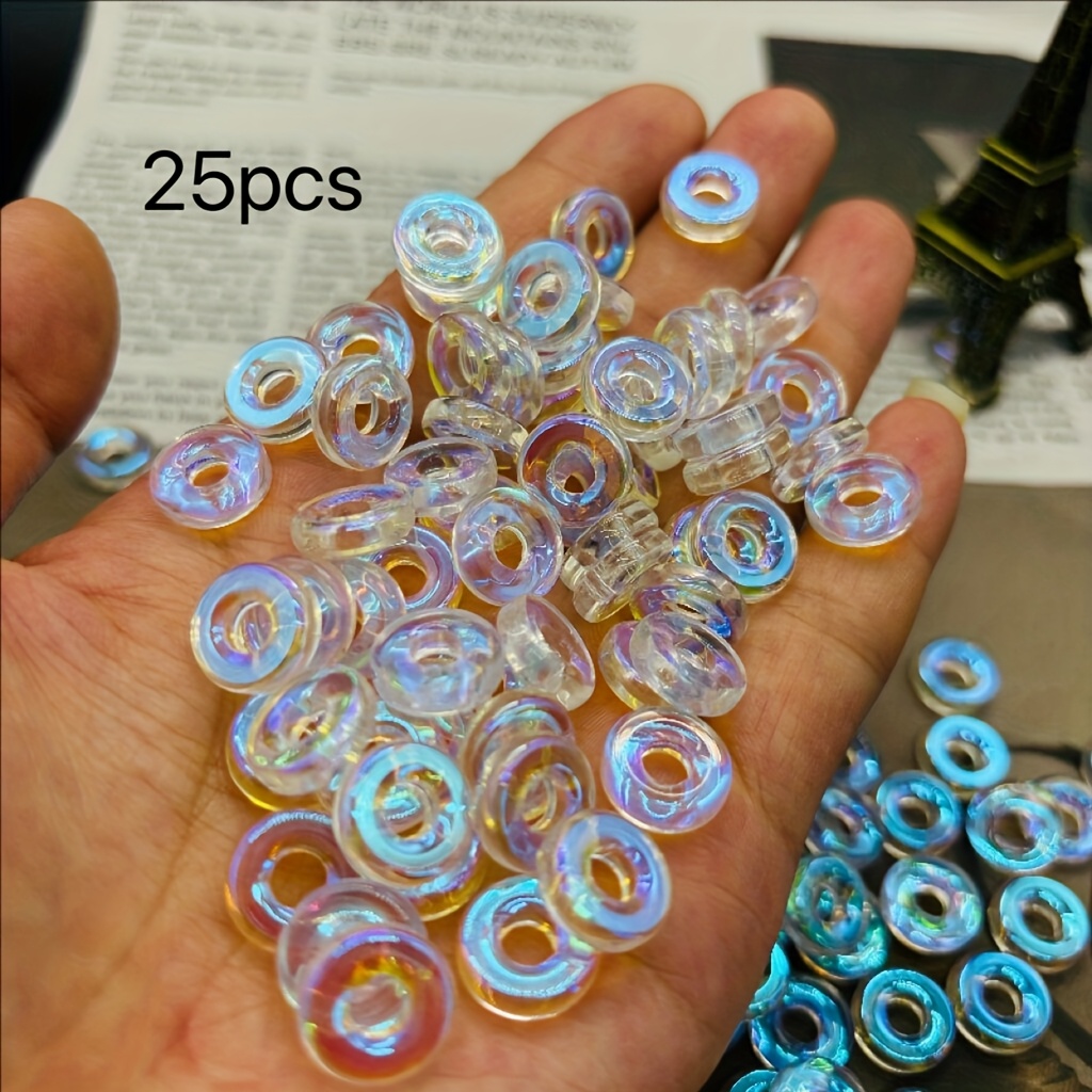 Image of 13mm Super Sparkle Round Glass Spacer Beads With Large Holes, Shiny Glass Beads For And Bracelet Making Accessories