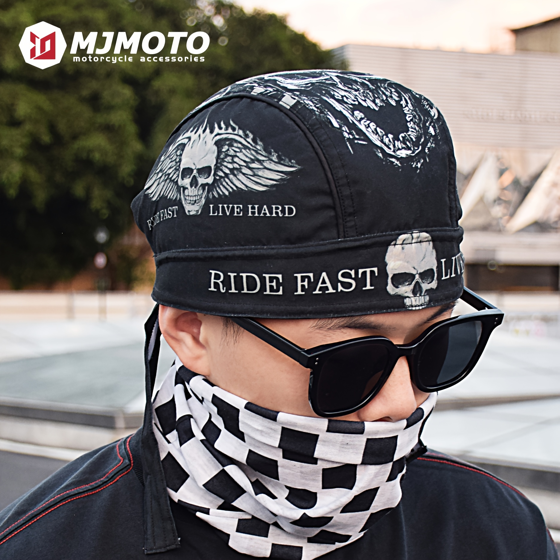 bandana under motorcycle helmet Bucket Hat Style Bandana Under Hat Biker Head Wrap Skull Cap Head Wrap  Motorcycle Helmet Liner Biker Bandana Beanie Hip Hop Head Scarf