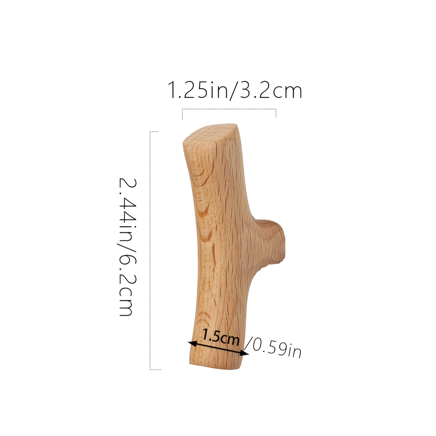 E-shop 1 Stück Ast-Stil Badezimmerhaken, Vintage Massivholz Wandhaken, Rustikaler Dekorativer Holz-Klebehaken. Schlüsselhaken, Mantelhaken, Starker