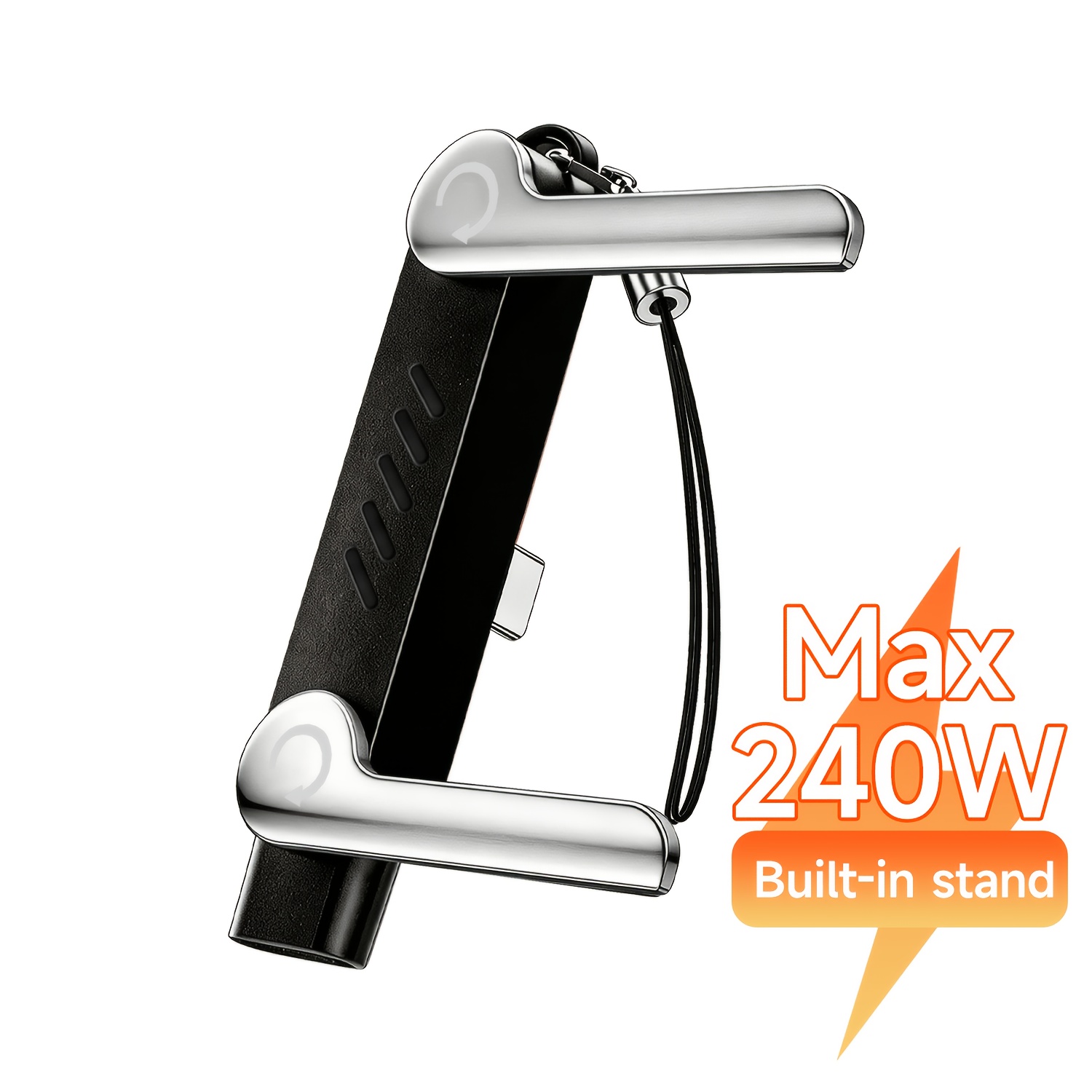 240w Charging Folding Stand Usb-c Adapter, -one Design Usb-c To Type-c Compatible With For Iphone 17 16 15 Pro , Ideal For All Usb-c Port Devices