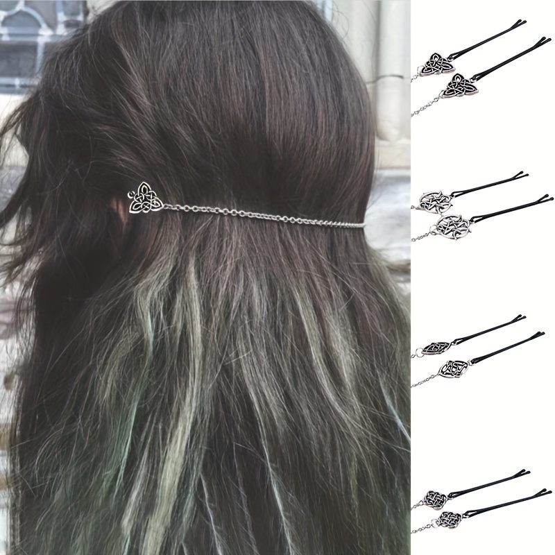 

4pcs Vintage Ladies Hair Clips Long Tassel Hair Clips Trendy Hair Decoration For Women Wear