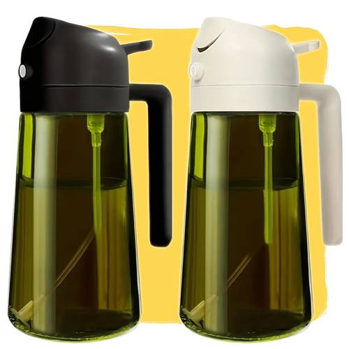 2pcs set dark oil sprayer 16oz 470ml food sprayer light blocking design and protective packaging for kitchen cooking air fryer outdoor bbq oil spray bottle for cooking