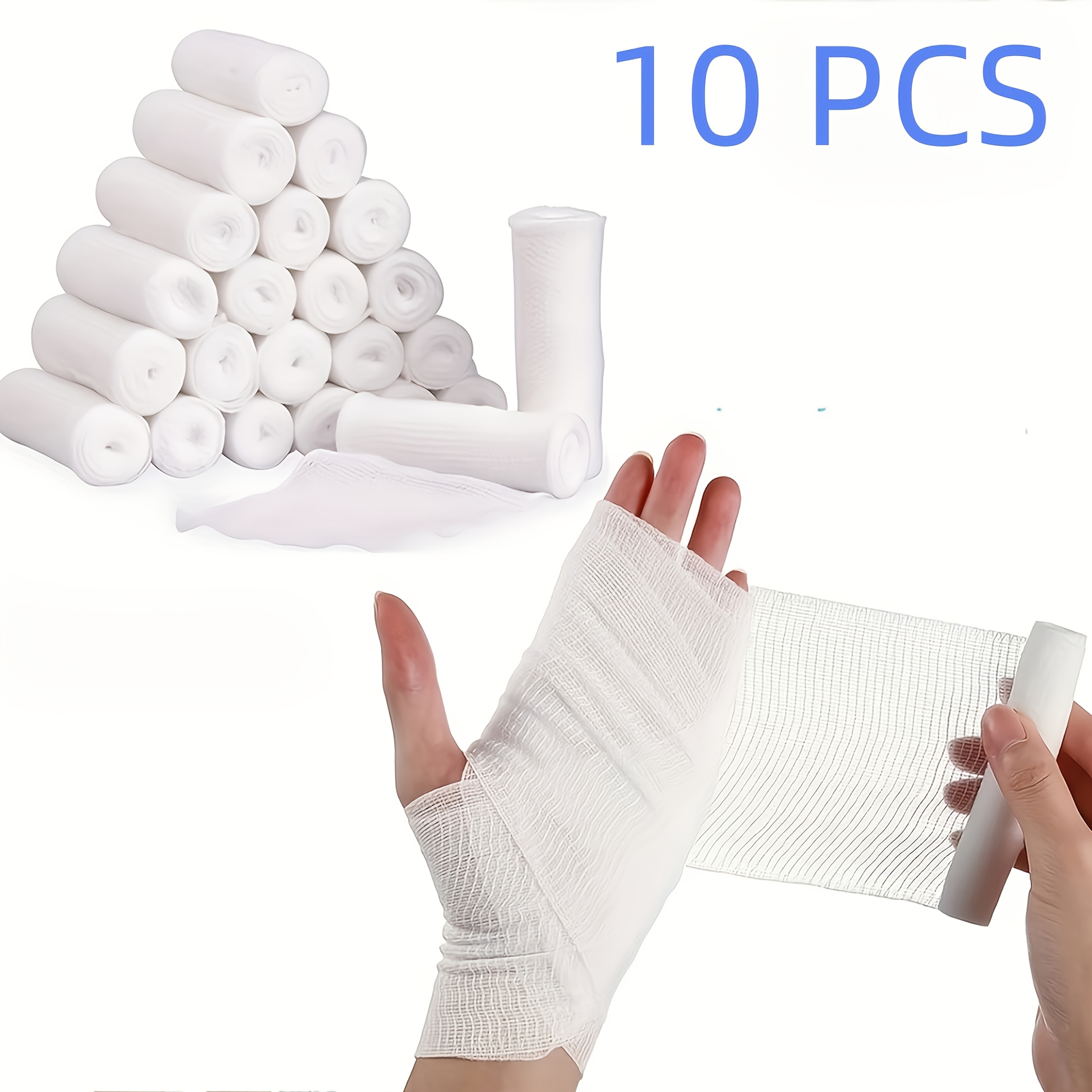 10 Rolls Of Dressing, Breathable And Retractable Package, Flexible Design, Used For Finger, Wrist, Leg Support