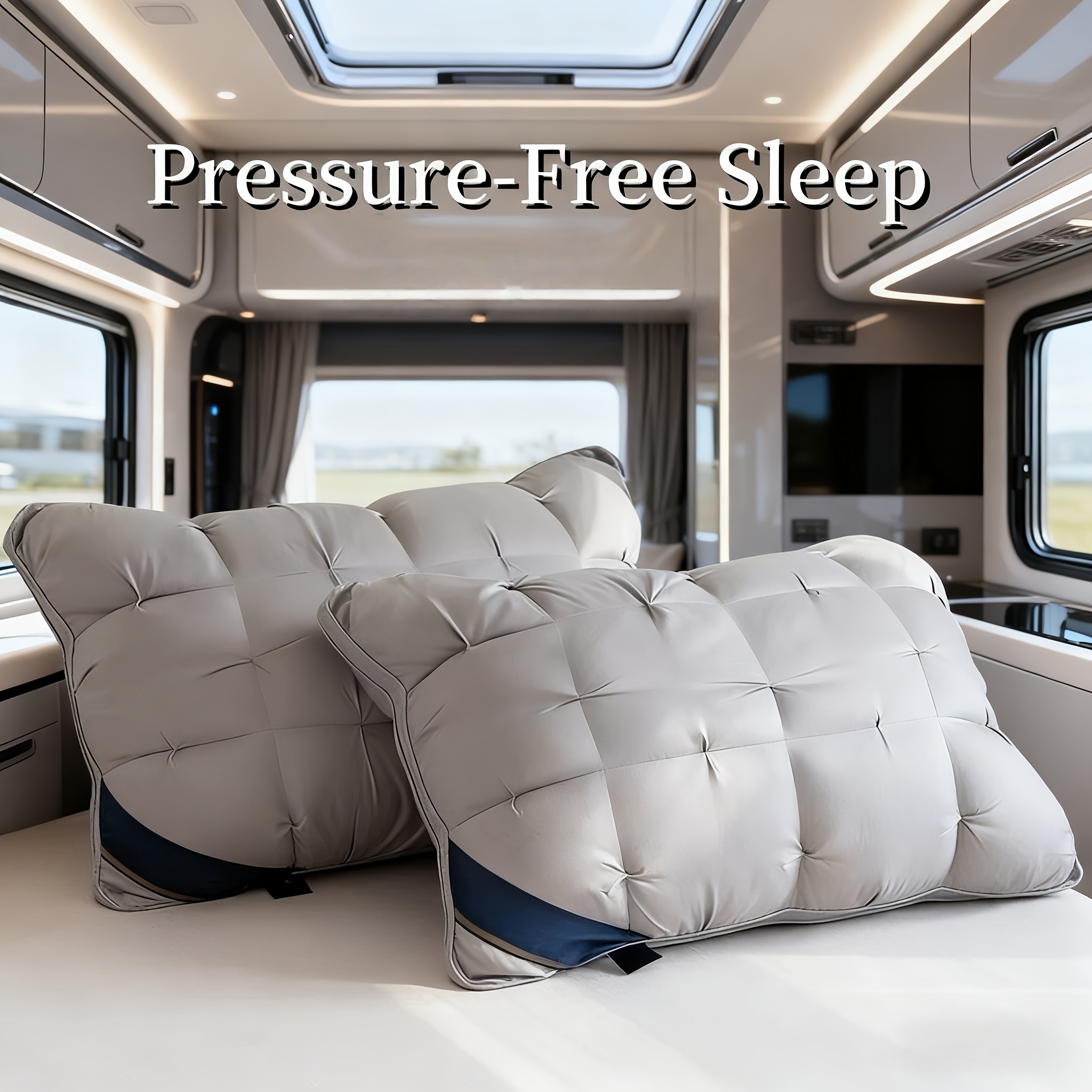 2pcs/1pc Luxury 5-Star Hotel Quality Pillows - 800G Deep Sleep Neck Support, for All Season Anti-Slump Core, Hypoallergenic Polyester Fabric for Home And RV Bedrooms, Hotels, Suitable for All Seasons, Bed Pillows - Bedding