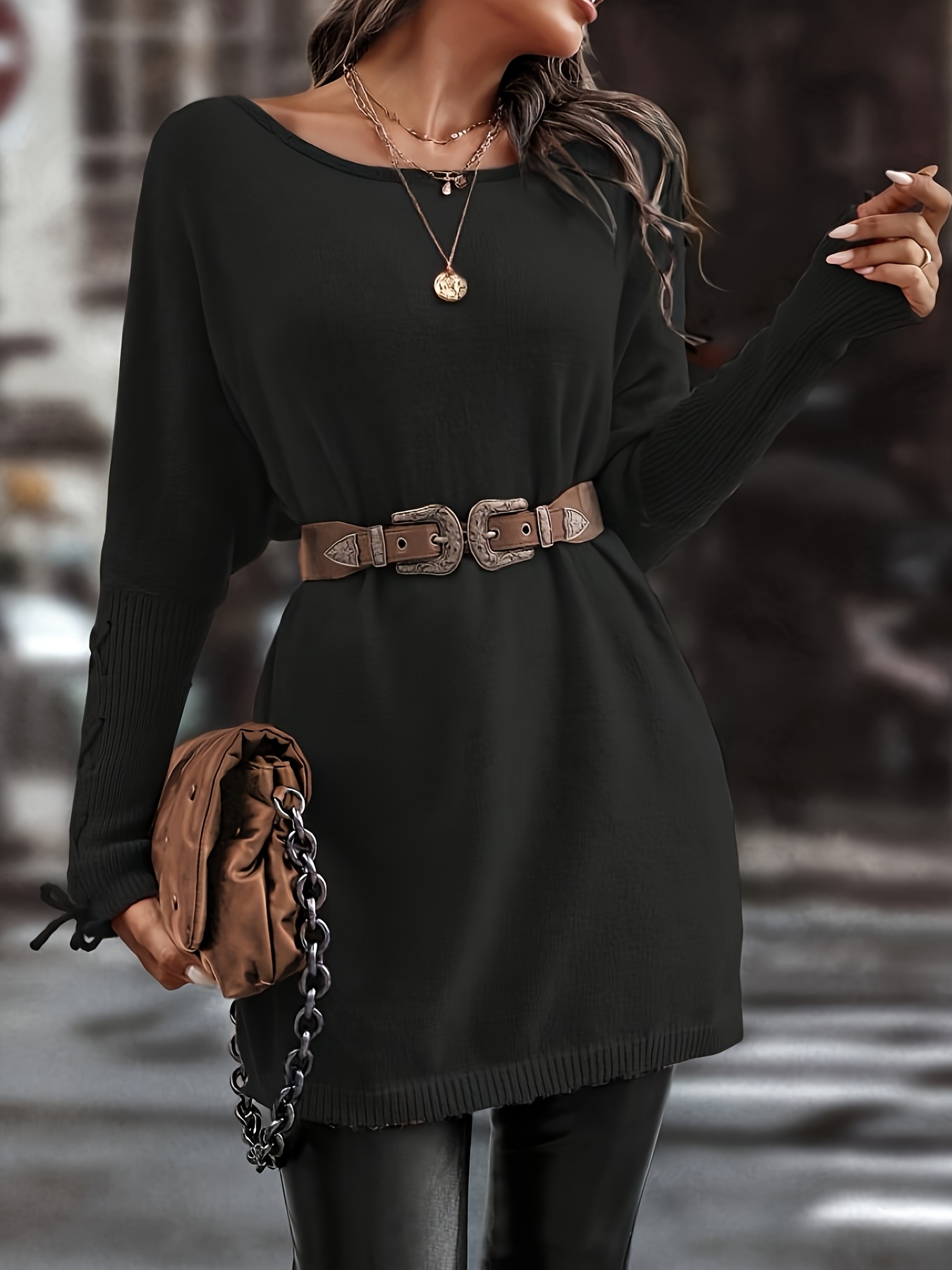 plus size women's shoulder sweater chic loose fit pullover Temu