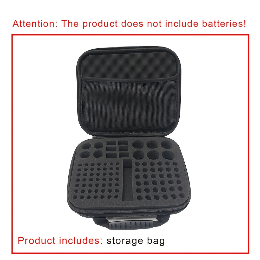 Aaa Battery Organizer Storage Case Aa/aaa/9v Battery Hard Box Batteries Holder Bag (batteries Not Included)