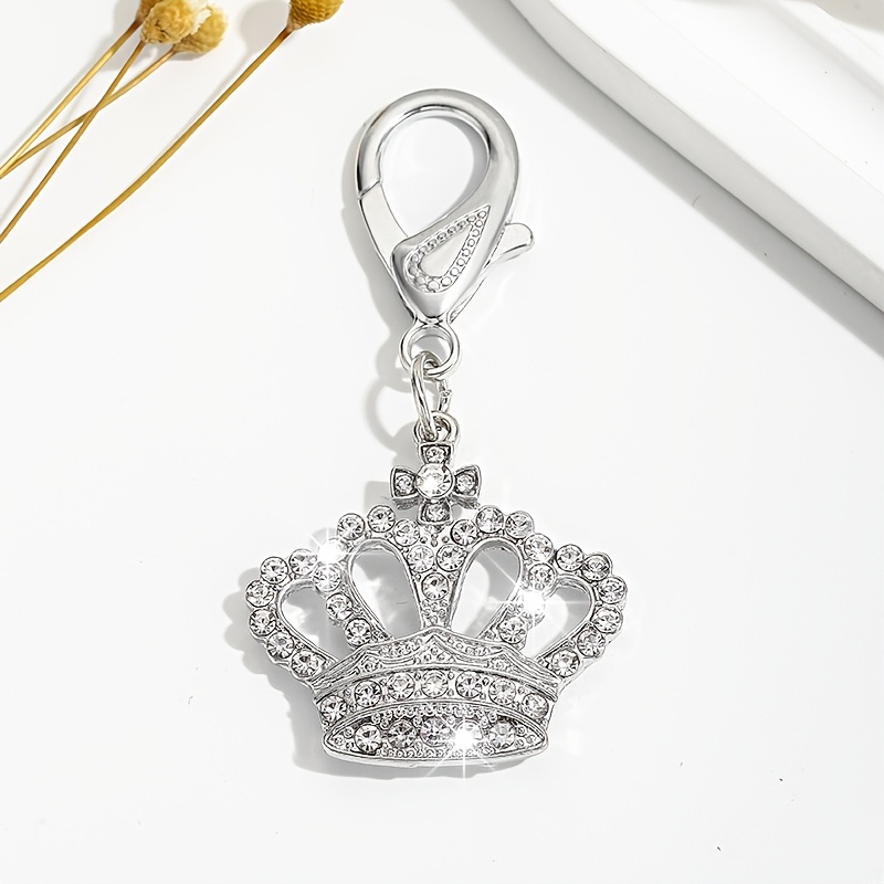 TEMU 1pc de porte-clés couronne ajourée , créatif, polyvalent et coréen , adapté pour la décoration de sac de clé de voiture pour femmes et comme