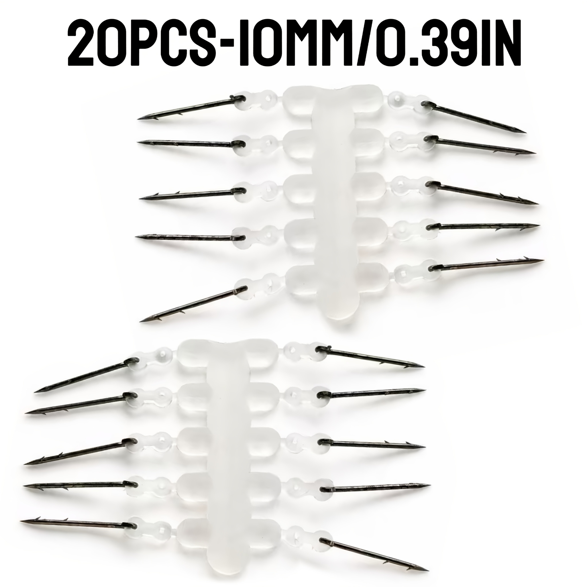TEMU Lot de 20 aiguilles d'appâtage pour la pêche à la , outils d'aiguilles d'appât métalliques tranchantes pour montage Hair Rig avec poignées à