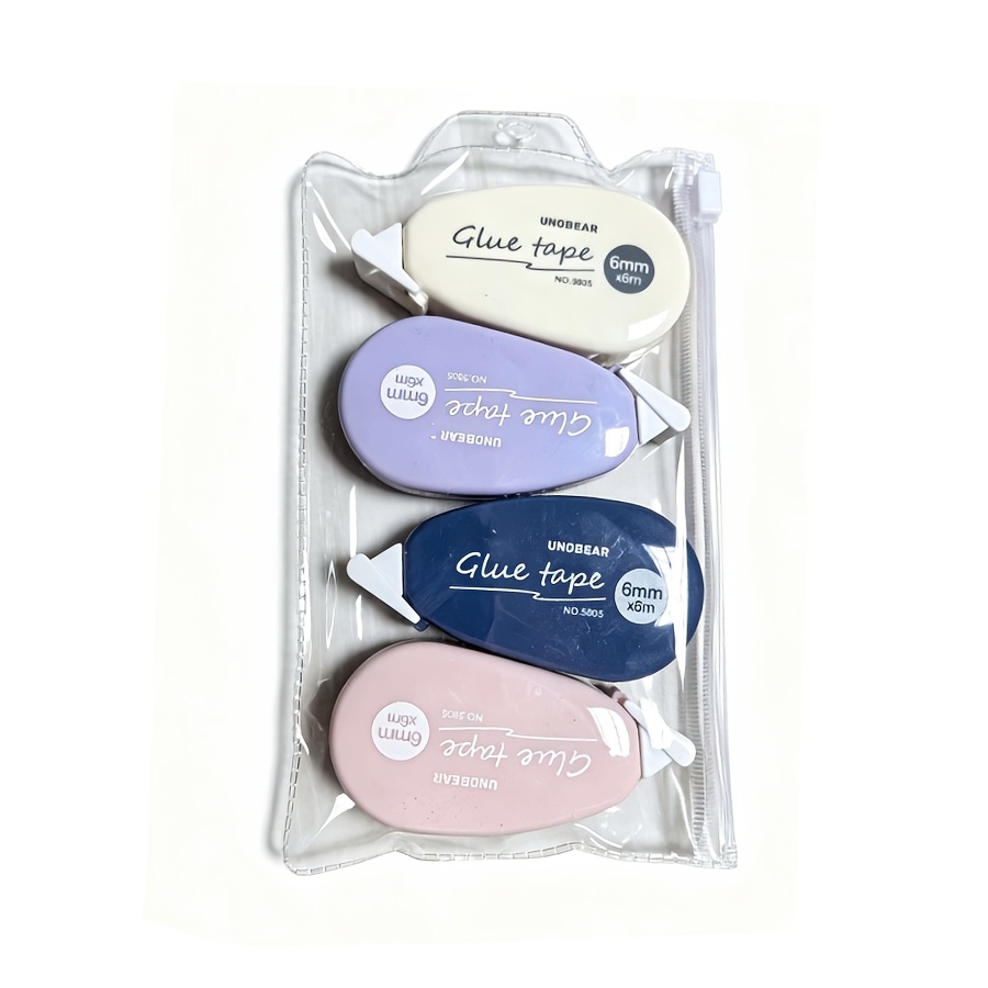 E-shop 4er-Pack Doppelseitige Klebebandrollen für Scrapbooking, Basteln und Bürogebrauch - Langlebiges Polyethylen-Terephthalat-Klebeband mit