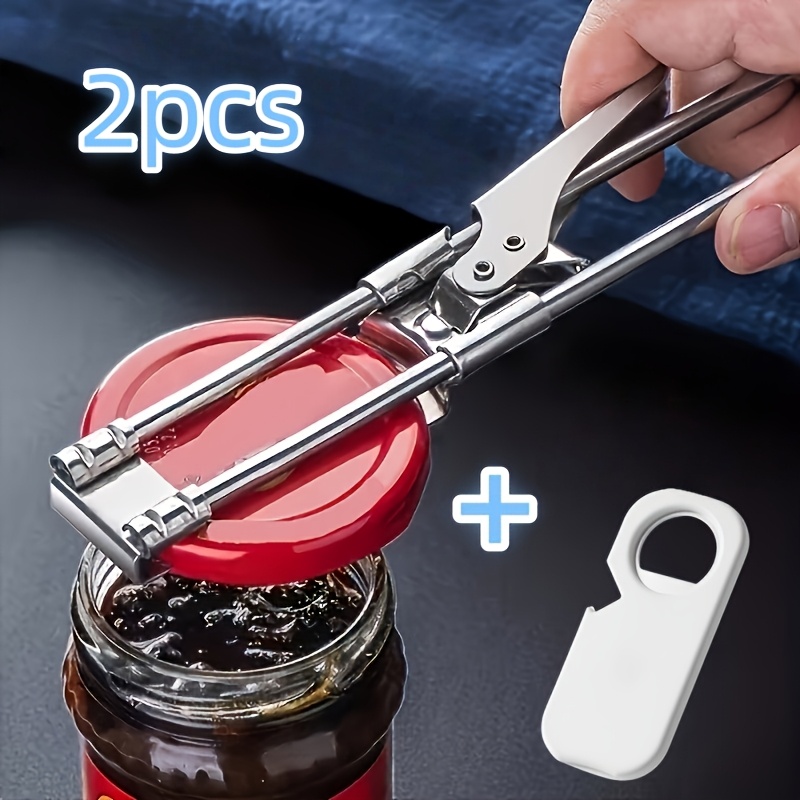 TEMU Magnetic Jar Lid Remover And Portable Bottle Opener 2-pack, Multifunctional Manual Household Twist Cap Tool, Stainless Steel Gadget For Home