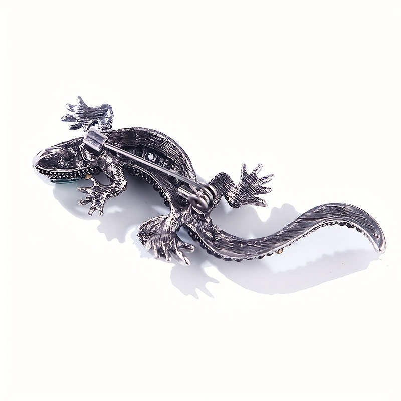 Vintage Animal Lizard Brooch, Full-Drill Alloy