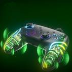 controlador de juego con cable compatible para ps4/ 360/pc con iluminación rgb