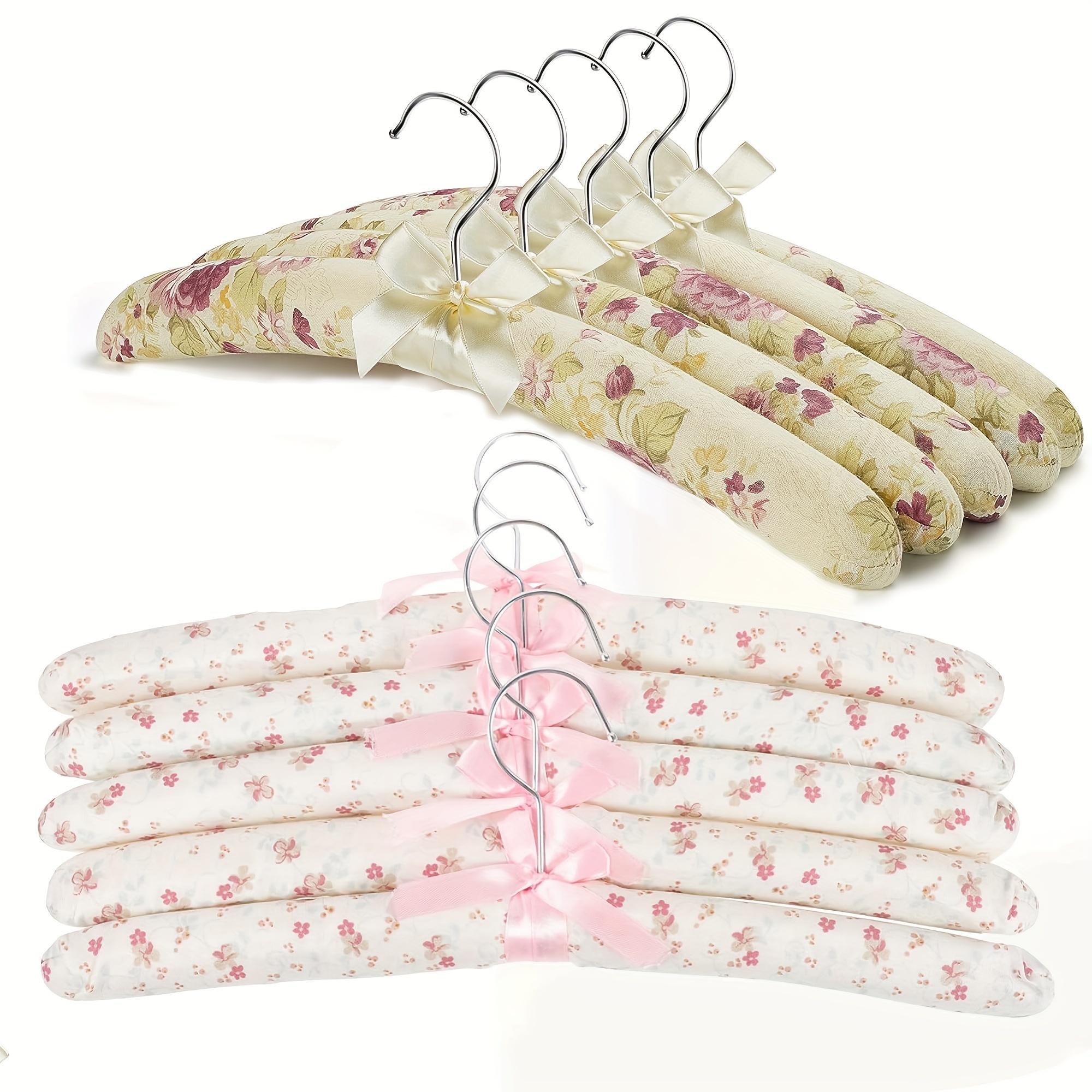 

10.2in Padded Clothes Hangers- Floral Sweater Hangers No - Padded Coat Hangers For Wedding - Foam Clothes Hangers For Adult (pack Of 10/20), Color