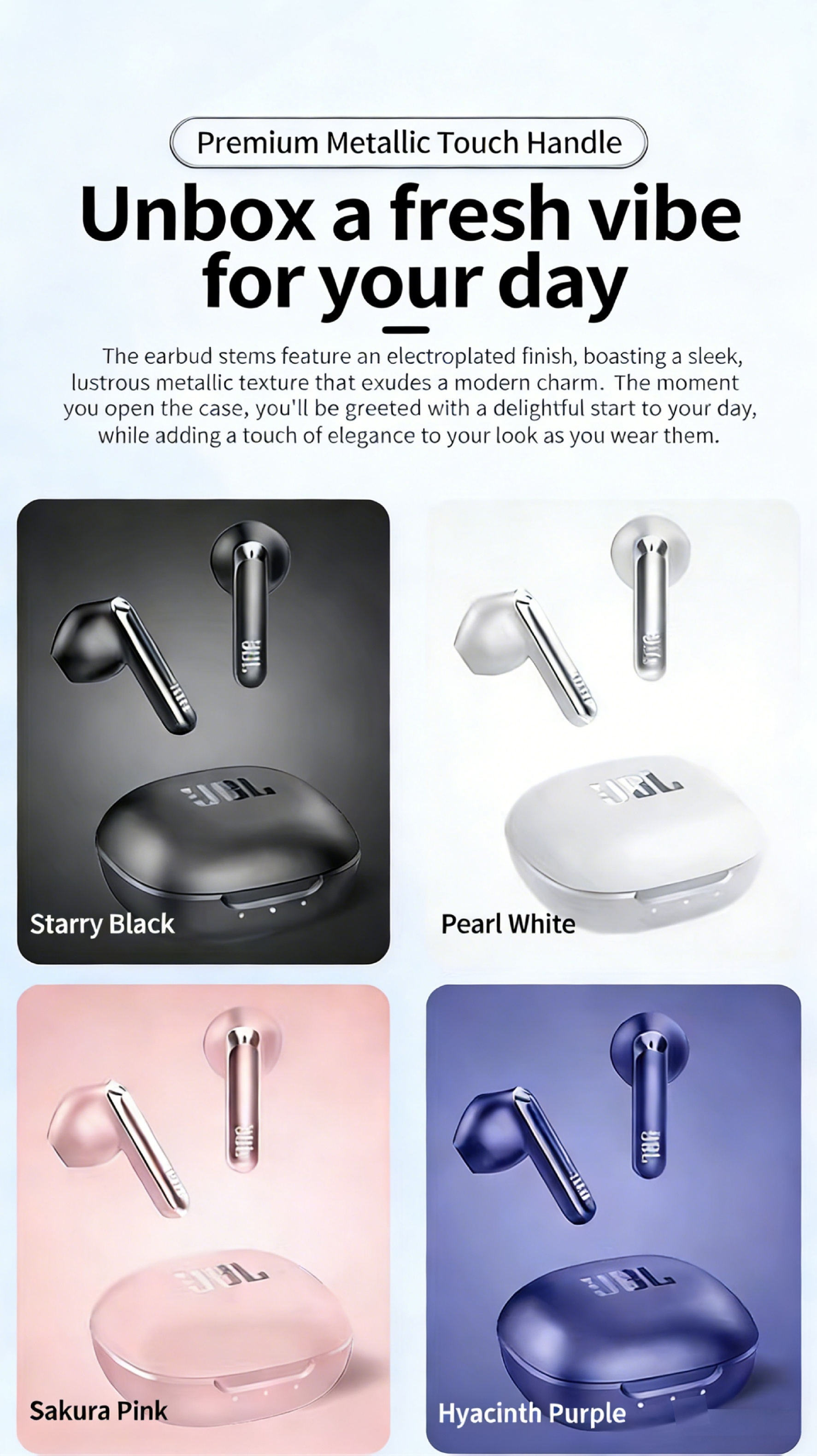 JBL T280TWS X2 True Wireless Earbuds, 12mm Dynamic Driver Deep Bass, DSP Call Noise Cancelling, Bluetooth 5.3 Stable 15m Connection, 24H Total Battery + 10Min Fast Charge, 3.4g Lightweight Semi-In-Ear, Low Latency Game Mode, IPX4 High Quality, Type-C