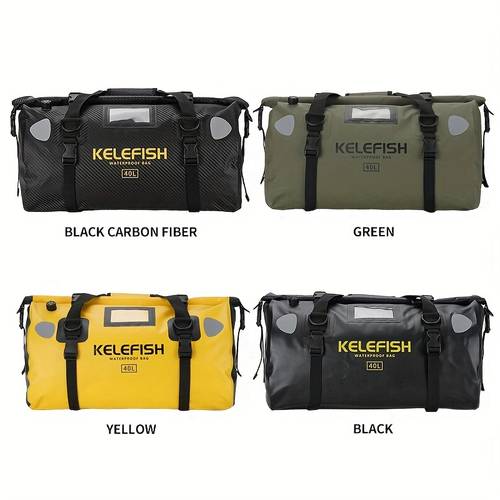 kelefish waterproof duffel bag 40 66l roll saddlebags for street motor scooters adjustable straps pvc material quick fixed for motorcycling rafting kayaking sup boating travel