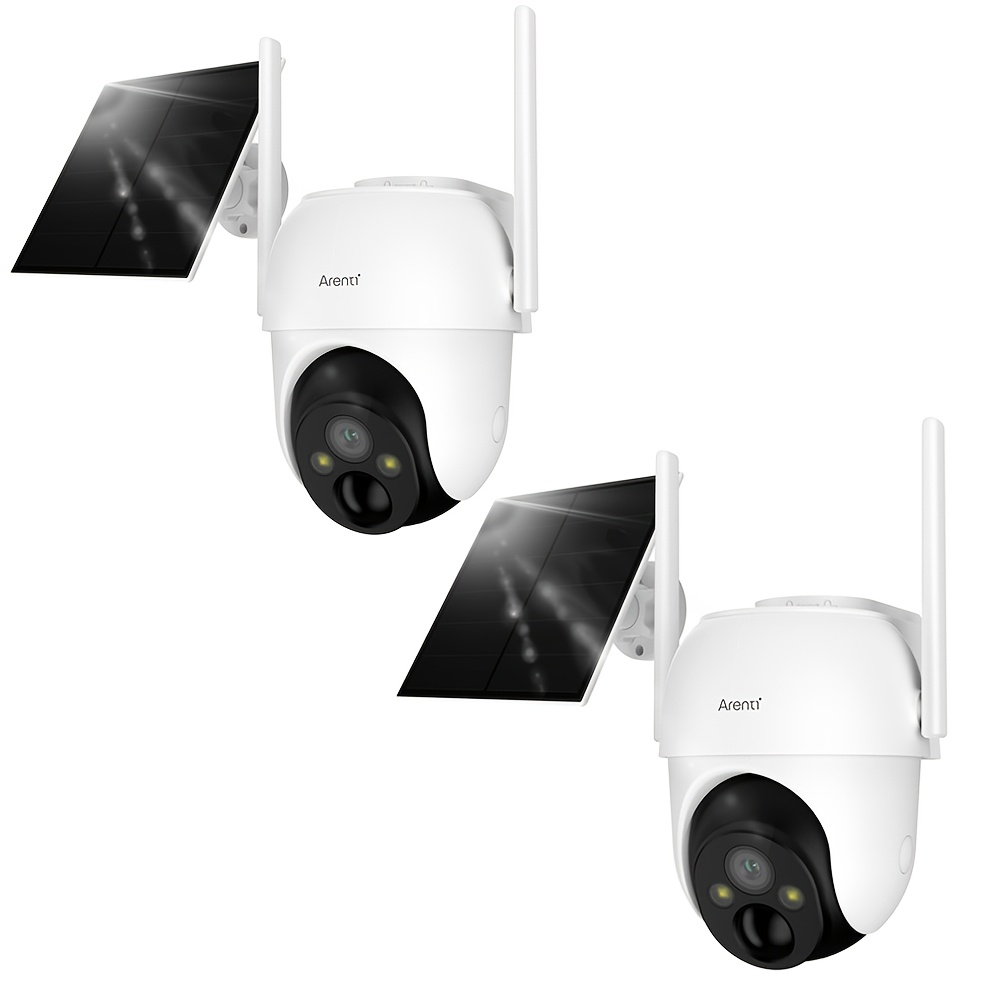 TEMU Laxihub 2pcs Solar Security Cameras Wireless, 3mp Ptz Monitoring Surveillance Camera For Outdoor Use, Solar Battery, Wifi Camera With 2.4ghz,